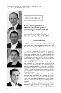 Soziale Wirkungsmessung: Theoretische Grundlagen und Anwendungspotentiale für KMU