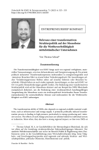 Relevanz einer transformativen Strukturpolitik auf der Mesoebene für die Wettbewerbsfähigkeit mittelständischer Unternehmen