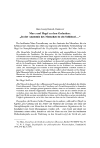Marx und Hegel zu dem Gedanken: „In der Anatomie des Menschen ist ein Schlüssel …“
