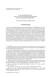 Die Rechtsbindung des Bundesnachrichtendienstes bei Auslandstätigkeiten
