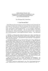 Über einige Pfade und Tendenzen in Verwaltungsrecht und Verwaltungsrechtswissenschaft – ein Zwischenbericht