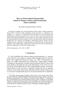 How are Work-related Characteristics Linked to Sickness Absence and Presenteeism? Theory and Data