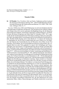 Ulf Wendler: Pest, Fleckfieber, Ruhr und Typhus. Epidemien auf dem Land und ihre Deutung im Fürstentum Lüneburg 1565 – 1666 (Veröffentlichungen der Historischen Kommission für Niedersachsen und Bremen, 321), 408 S.