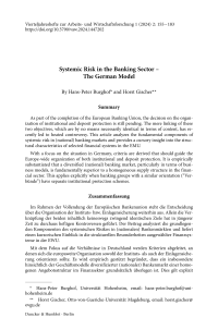 Systemic Risk in the Banking Sector – The German Model