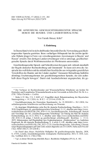 Die Anwendung geschlechtergerechter Sprache durch die Bundes- und Landesverwaltung