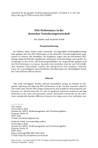 ESG-Performance in der deutschen Versicherungswirtschaft