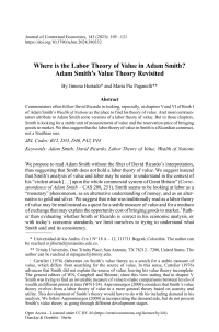 Where is the Labor Theory of Value in Adam Smith? Adam Smith’s Value Theory Revisited
