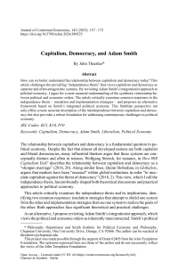 Capitalism, Democracy, and Adam Smith