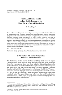 Vanity And Social Media: Adam Smith Reassures Us That We Are Not All Narcissists