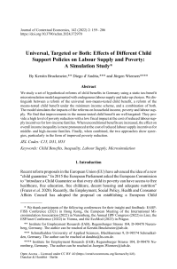 Universal, Targeted or Both: Effects of Different Child Support Policies on Labour Supply and Poverty: A Simulation Study