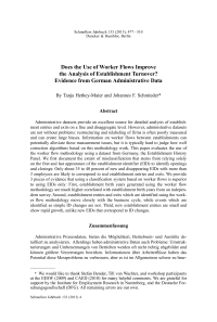 Does the Use of Worker Flows Improve the Analysis of Establishment Turnover? Evidence from German Administrative Data