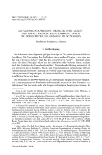 Das Gedankenexperiment: Ordnung ohne Gesetz – Der Ersatz unserer Rechtsordnung durch die herrschaftslose Ordnung in Schwärmen