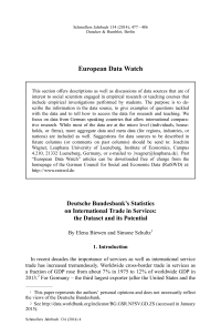 Deutsche Bundesbank"s Statistics on International Trade in Services: the Dataset and its Potential