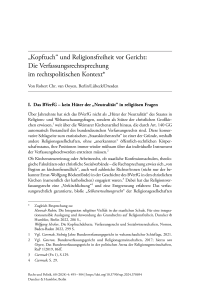 „Kopftuch“ und Religionsfreiheit vor Gericht: Die Verfassungsrechtsprechung im rechtspolitischen Kontext