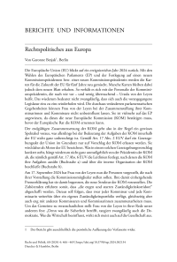 Rechtspolitisches aus Europa