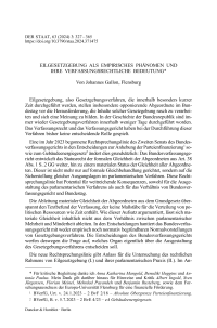 Eilgesetzgebung als empirisches Phänomen und ihre verfassungsrechtliche Bedeutung