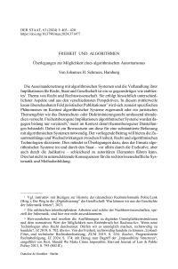 Freiheit und Algorithmen