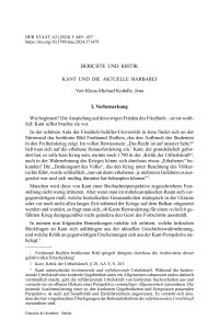 Kant und die aktuelle Barbarei