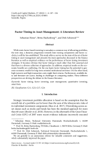 Factor Timing in Asset Management: A Literature Review