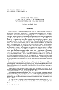 Künstliche Intelligenz in der Justiz und ihre Auswirkungen auf die richterliche Unabhängigkeit