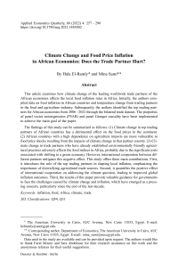 Climate Change and Food Price Inflation in African Economies: Does the Trade Partner Hurt?