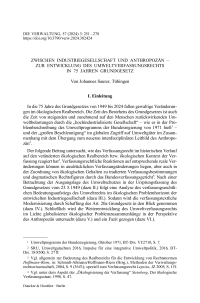 Zwischen Industriegesellschaft und Anthropozän – Zur Entwicklung des Umweltverfassungsrechts in 75 Jahren Grundgesetz