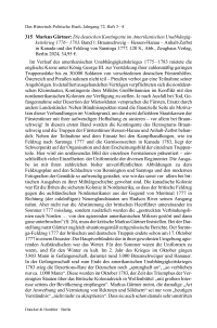 Markus Gärtner: Die deutschen Kontingente im Amerikanischen Unabhängigkeitskrieg 1776 – 1783. Band 1: Braunschweig – Hessen-Hanau – Anhalt-Zerbst in Kanada und der Feldzug von Saratoga 1777.