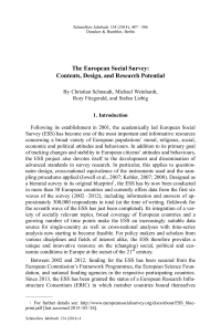 The European Social Survey: Contents, Design, and Research Potential