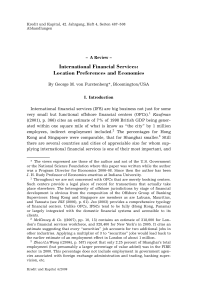 A Review – International Financial Services: Location Preferences and Economies
