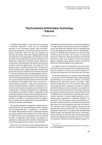 The Economics of Information Technology Editorial