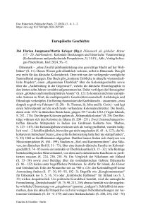 Florian Jungmann/Martin Krieger (Hg.): Dänemark als globaler Akteur (17. – 20. Jahrhundert). Koloniale Besitzungen und historische Verantwortung (Kolonialismus und postkoloniale Perspektiven, 3).