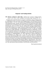 Markus Cottin/Uwe John (Hg.): Jahrbuch für Leipziger Stadtgeschichte, Band 3, 2023. 390 S.