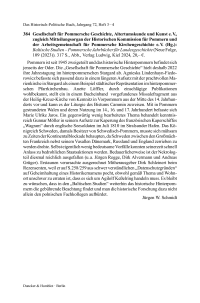 Gesellschaft für Pommersche Geschichte, Altertumskunde und Kunst e. V., zugleich Mitteilungsorgan der Historischen Kommission für Pommern und der Arbeitsgemeinschaft für Pommersche Kirchengeschichte e. V. (Hg.): Baltische Studien – Pommersche Jahrbücher f