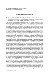 Daniela Bohde/Astrid Zenkert (Hg.): Der Wald in der Frühen Neuzeit zwischen Erfahrung und Erfindung. Naturästhetik und Naturnutzung in interdisziplinärer Perspektive.