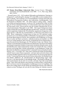 Thomas Brose/Holger Zaborowski (Hg.): Konrad Feiereis. Philosophie, Christentum und Gesellschaftskritik in der DDR.