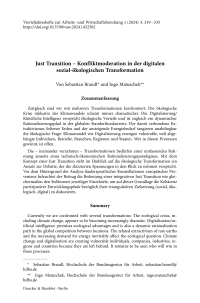 Just Transition – Konfliktmoderation in der digitalen sozial-ökologischen Transformation