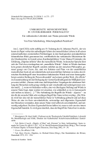 Unbegrenzte Menschenwürde in unverlierbarer Personalität