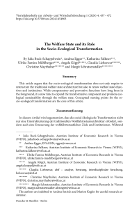 The Welfare State and its Role in the Socio-Ecological Transformation