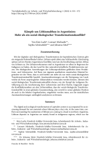 Kämpfe um Lithiumabbau in Argentinien: Mehr als ein sozial-ökologischer Transformationskonflikt?