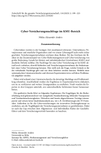 Cyber-Versicherungsnachfrage im KMU-Bereich