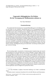 Ungesunde Abhängigkeiten: Die Risiken für die Versorgung mit Medikamenten nehmen zu