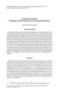 Geopolitische Schocks: Wirkungen auf das Finanzsystem und Gegenmaßnahmen