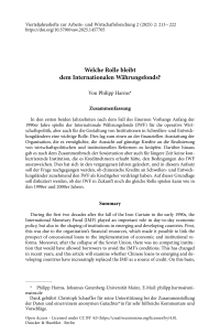 Welche Rolle bleibt dem Internationalen Währungsfonds?