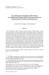 Unravelling the Consumption Field of Home: An Exploration of Habitus and Social Dynamics Between Female Domestic Workers and Homeowners