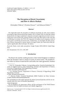 The Perception of Brexit Uncertainty and How it Affects Markets