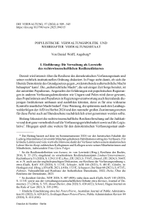 Populistische Verwaltungspolitik und wehrhafter Verwaltungsstaat