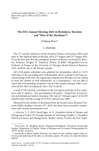 The EFA Annual Meeting 2024 in Bratislava, Slovakia − and “Rise of the Machines”?