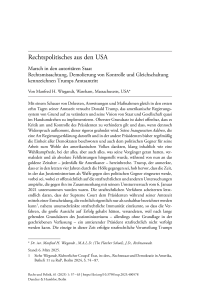 Rechtspolitisches aus den USA