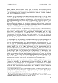 Daniel Rietiker, Défendre athlètes, joueurs, clubs et supporters - Manuel d’éducation aux droits humains et au contentieux dans le domaine du sport, en particulier devant la Cour européenne des droits de l’homme