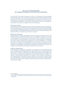 Thesen zur Wissenschaftsfreiheit der Fachgruppe Psychologie im Netzwerk Wissenschaftsfreiheit